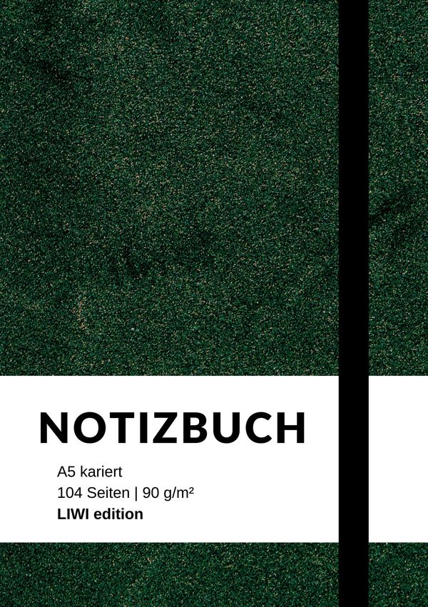 Notizbuch A5 kariert - 100 Seiten 90g/m² - Soft Cover grün - FSC Pa...