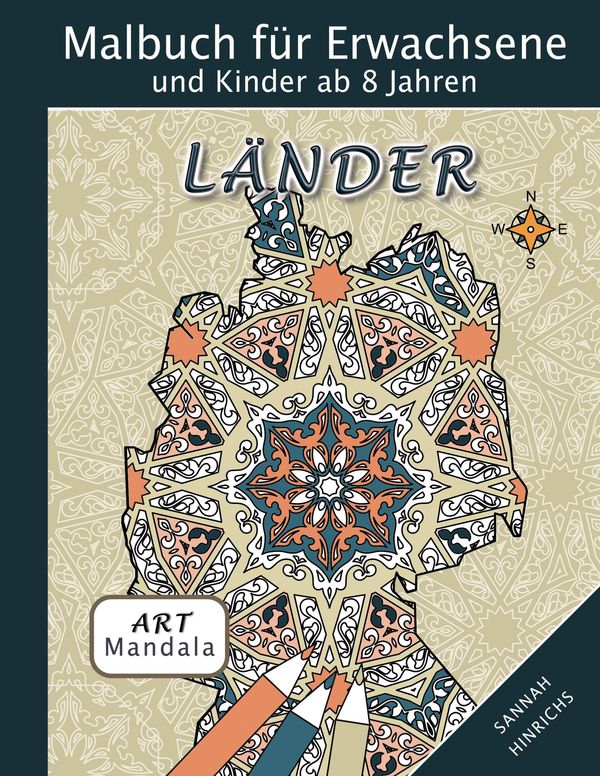 Mandala Art Malbuch für Erwachsene und Kinder ab 8 Jahren - Länder