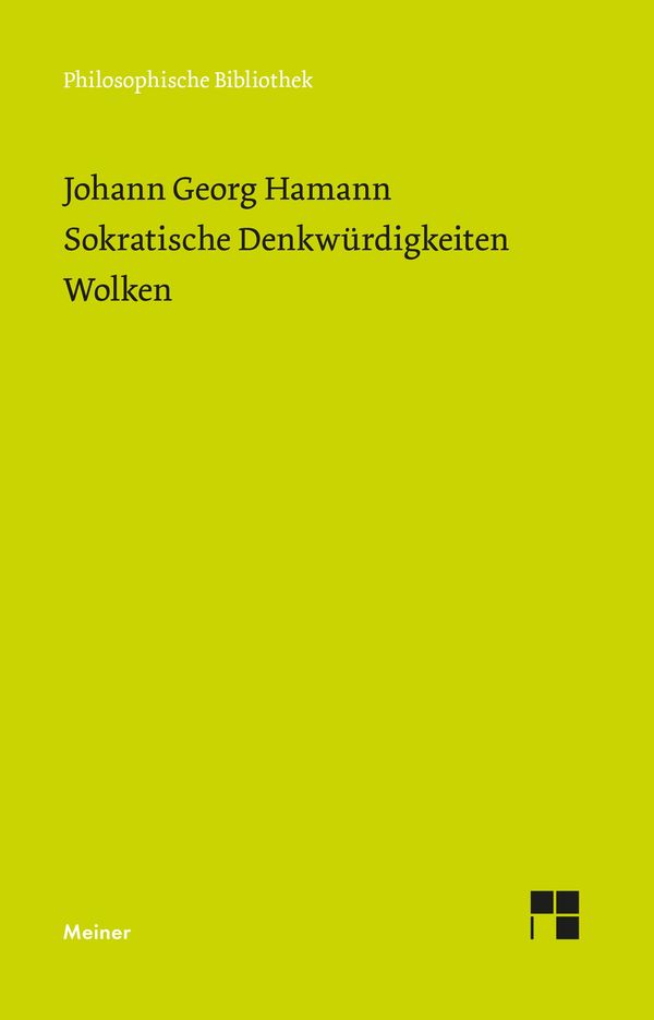 Sokratische Denkwürdigkeiten. Wolken - Johann Georg Hamann (Buch)