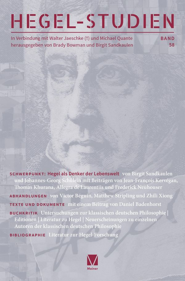 Hegel-Studien Band 58 (Buch)