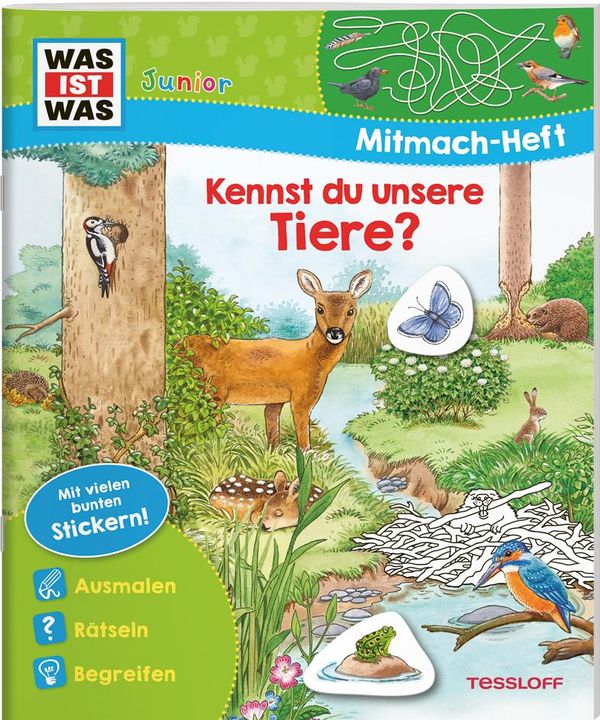 WAS IST WAS Junior Mitmach-Heft Kennst du unsere Tiere? (Buch)