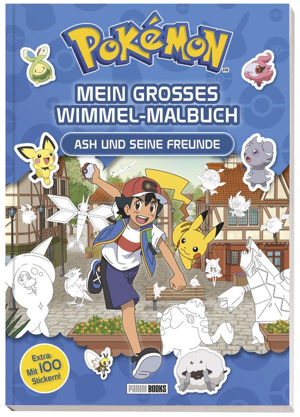Pokémon: Mein großes Wimmel-Malbuch - Ash und seine Freunde (Buch)