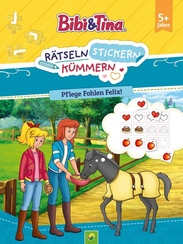 Bibi & Tina: Rätseln Stickern Kümmern: Pflege Fohlen Felix! (Buch)