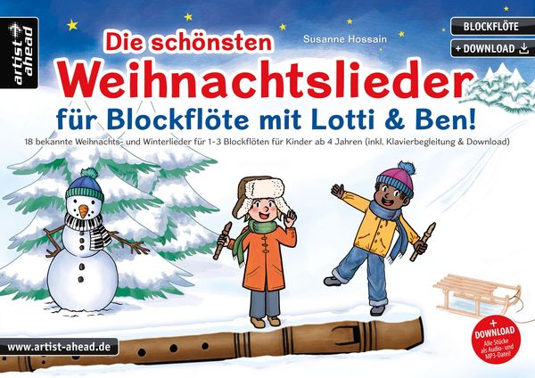 Die schönsten Weihnachtslieder für Blockflöte mit Lotti & Ben! (Buch)