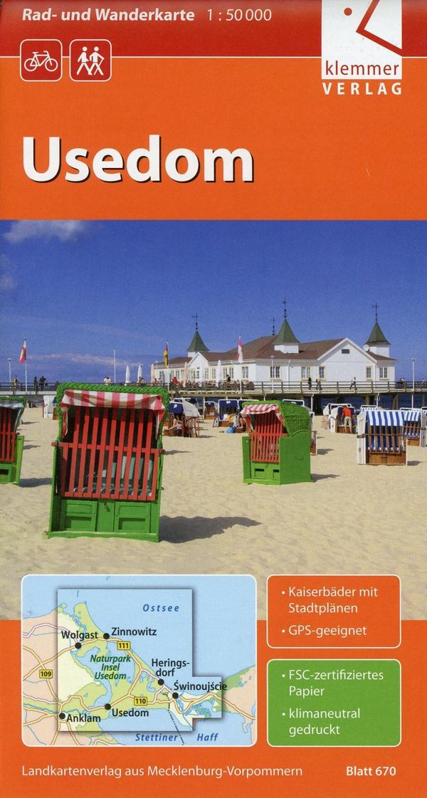 Rad- und Wanderkarte Usedom