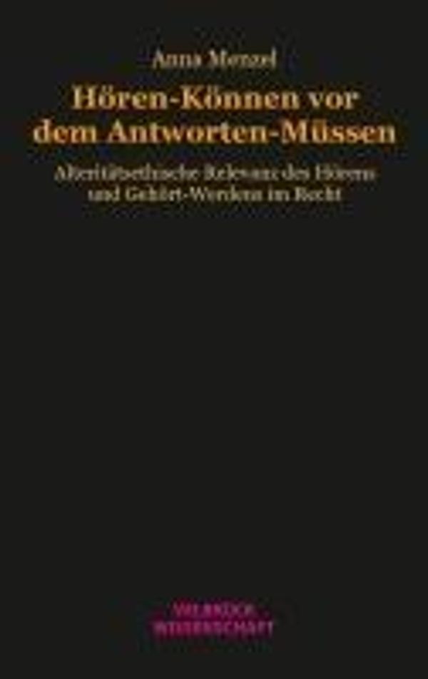 Hören-Können vor dem Antworten-Müssen - Anna Menzel (Buch)