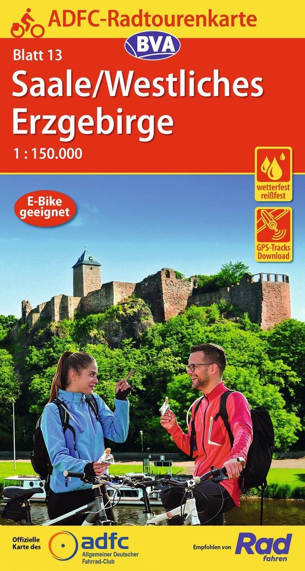 ADFC-Radtourenkarte 13 Saale /Westliches Erzgebirge 1:150.000, reiß- und wetterfest, E-Bike geeignet, GPS-Tracks Download