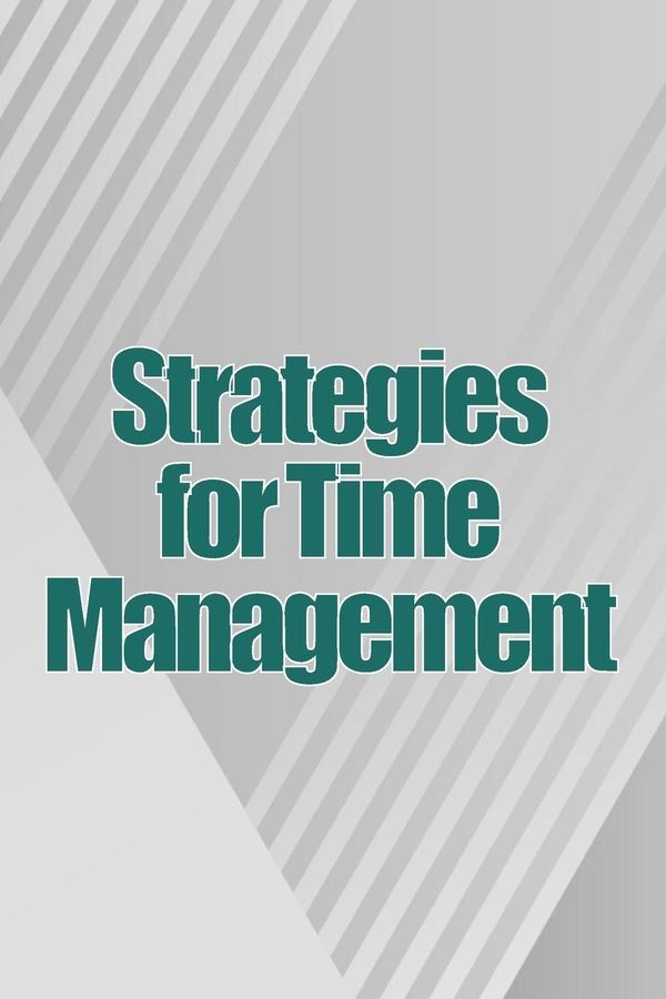 Strategies for Time Management - Benjamin Stokes (Buch)