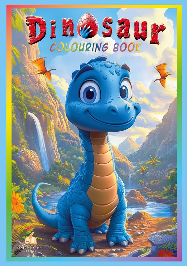 Dinosaur Colouring Book for Children Ages 4-8 With 50 Cute Illustra...