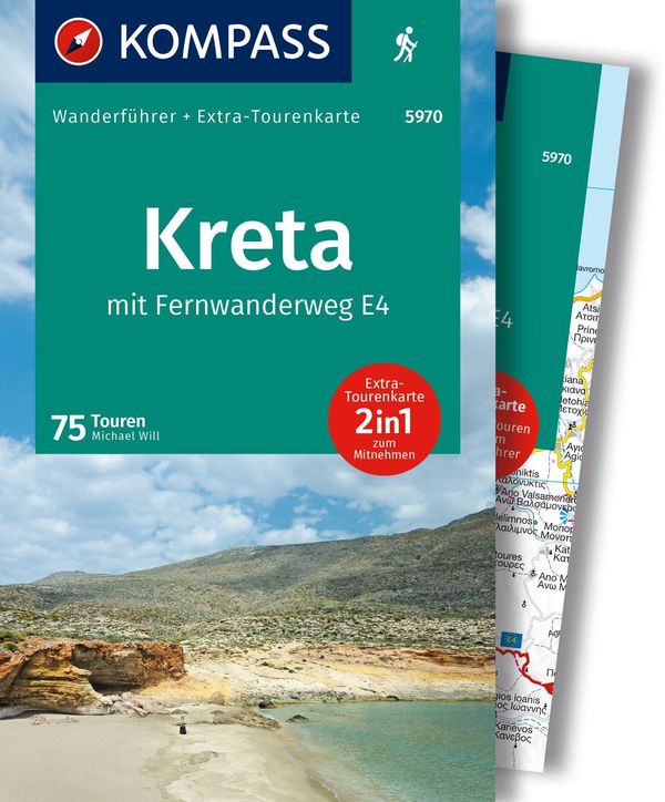 KOMPASS Wanderführer Kreta mit Weitwanderweg E4, 75 Touren mit Extr...