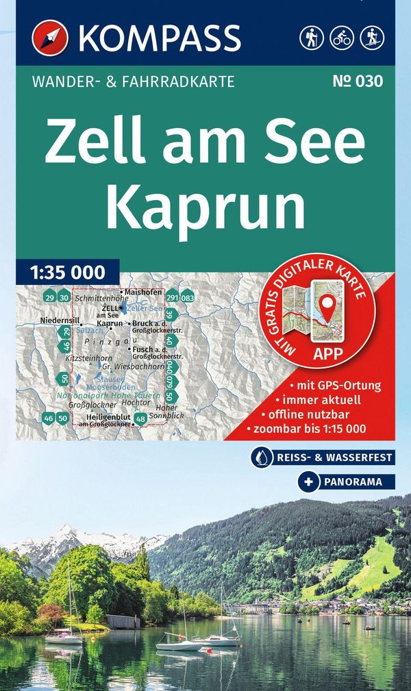 KOMPASS Wanderkarte 030 Zell am See, Kaprun 1:35.000