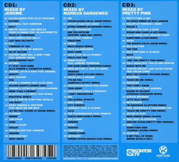 Kontor - Top Of The Clubs - Tracklisten aller CDs von