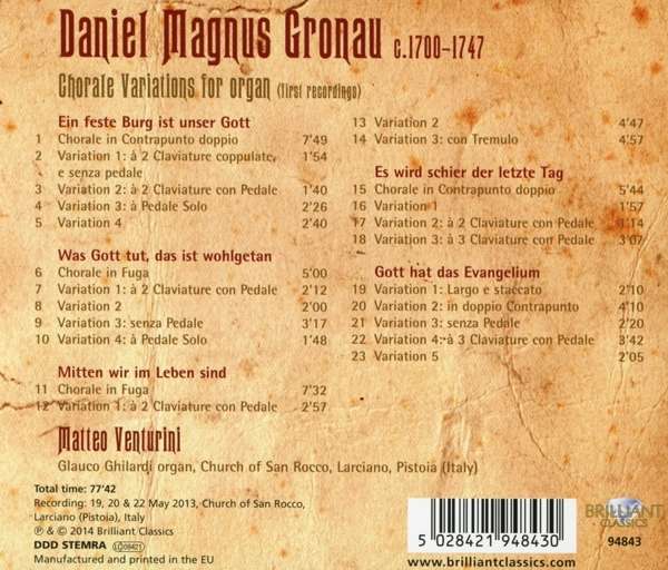 Daniel Gronau (1700-1747) 5028421948430
