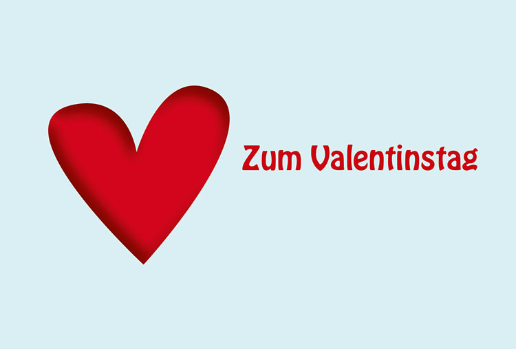 Gutscheinmotiv Valentinstag, Herz blauer Hintergrund