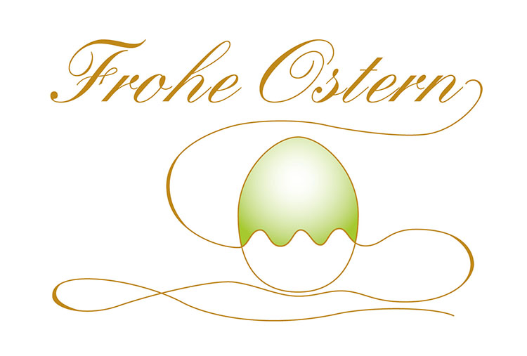 Gutscheinmotiv Ostern, Ei, Text: Frohe Ostern